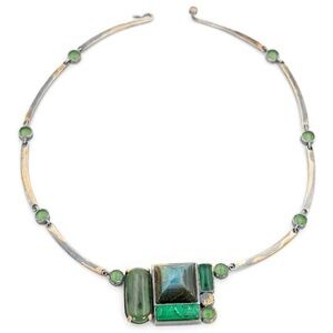 Bottega Venera Unique Green Stone Necklace